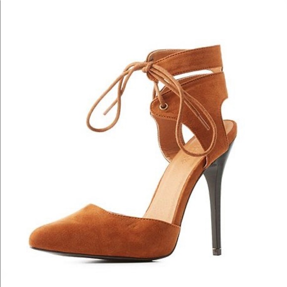 Charlotte Russe Shoes - Charlotte Russe Lace Up Ankle Cuff Point Toe Heel